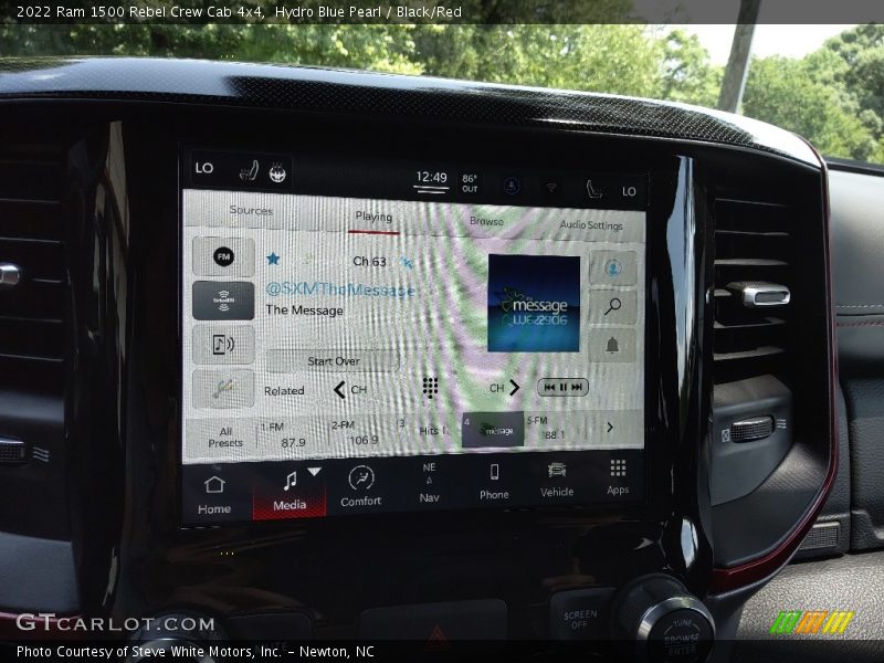 Hydro Blue Pearl / Black/Red 2022 Ram 1500 Rebel Crew Cab 4x4