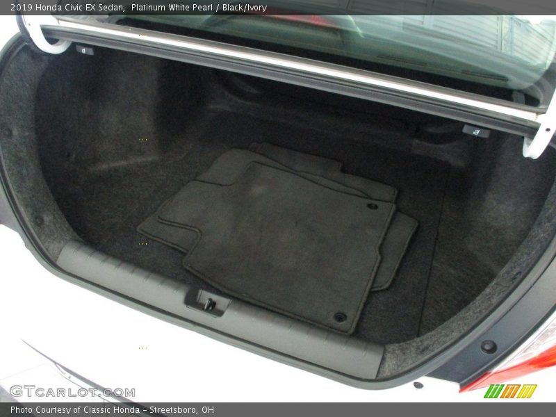 Platinum White Pearl / Black/Ivory 2019 Honda Civic EX Sedan