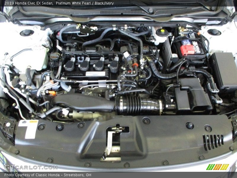 Platinum White Pearl / Black/Ivory 2019 Honda Civic EX Sedan