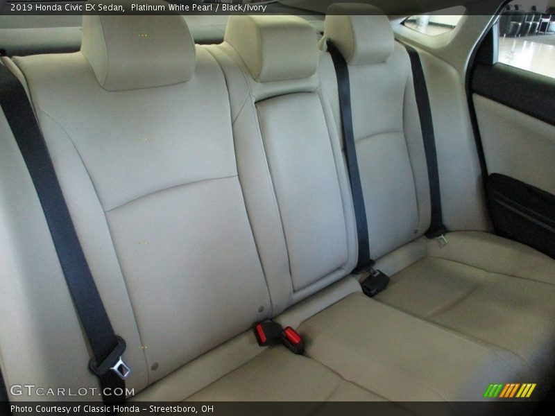 Platinum White Pearl / Black/Ivory 2019 Honda Civic EX Sedan