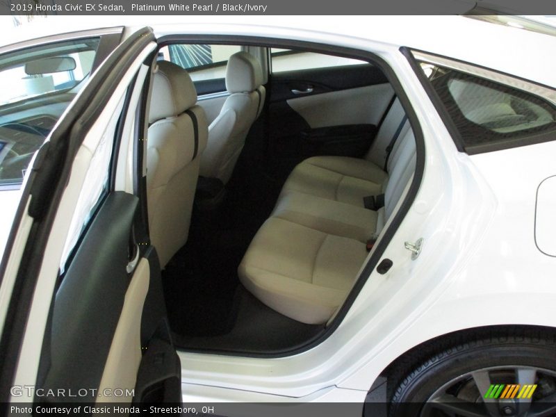 Platinum White Pearl / Black/Ivory 2019 Honda Civic EX Sedan