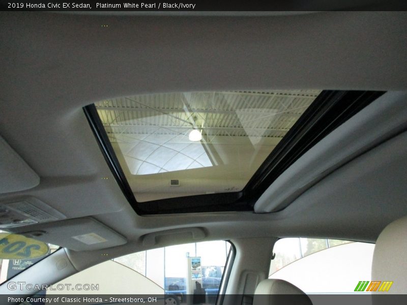 Platinum White Pearl / Black/Ivory 2019 Honda Civic EX Sedan