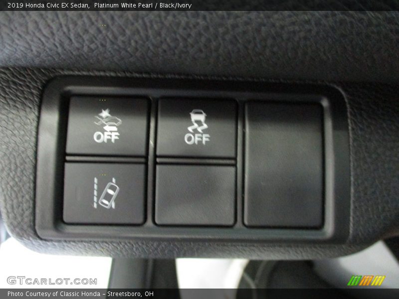 Platinum White Pearl / Black/Ivory 2019 Honda Civic EX Sedan