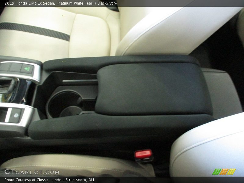 Platinum White Pearl / Black/Ivory 2019 Honda Civic EX Sedan