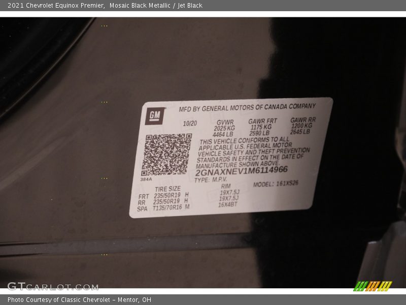 Mosaic Black Metallic / Jet Black 2021 Chevrolet Equinox Premier