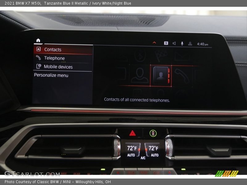 Tanzanite Blue II Metallic / Ivory White/Night Blue 2021 BMW X7 M50i