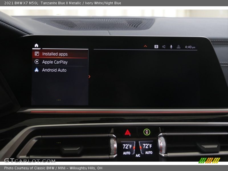 Tanzanite Blue II Metallic / Ivory White/Night Blue 2021 BMW X7 M50i