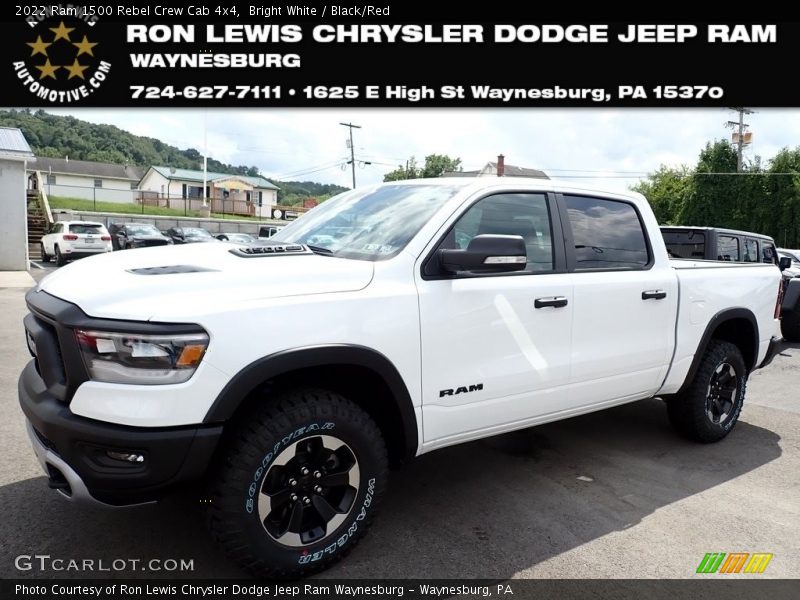 Bright White / Black/Red 2022 Ram 1500 Rebel Crew Cab 4x4
