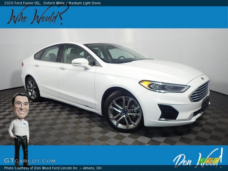 Oxford White / Medium Light Stone 2020 Ford Fusion SEL
