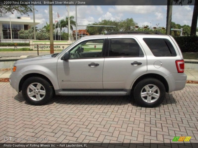Brilliant Silver Metallic / Stone 2009 Ford Escape Hybrid