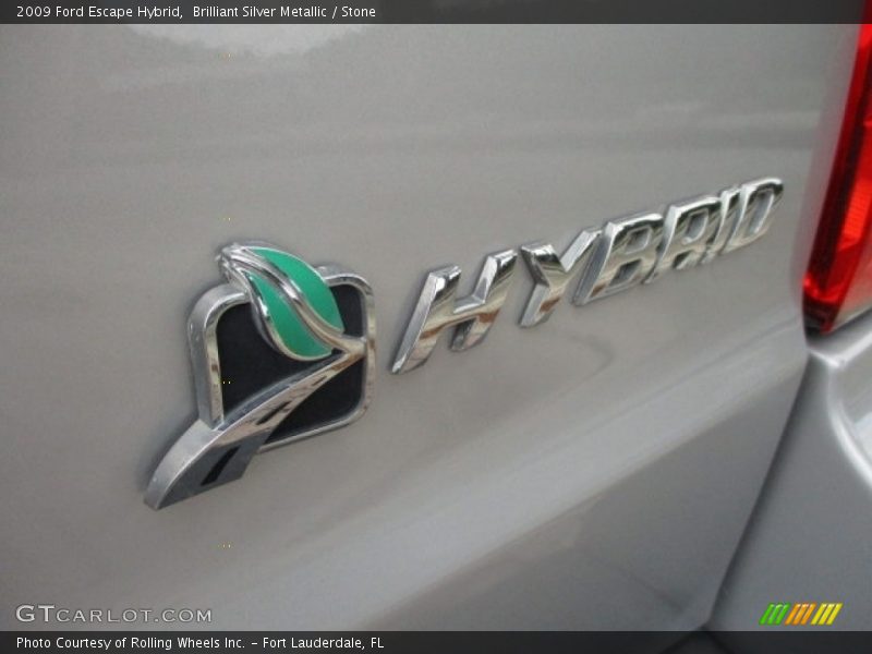 Brilliant Silver Metallic / Stone 2009 Ford Escape Hybrid