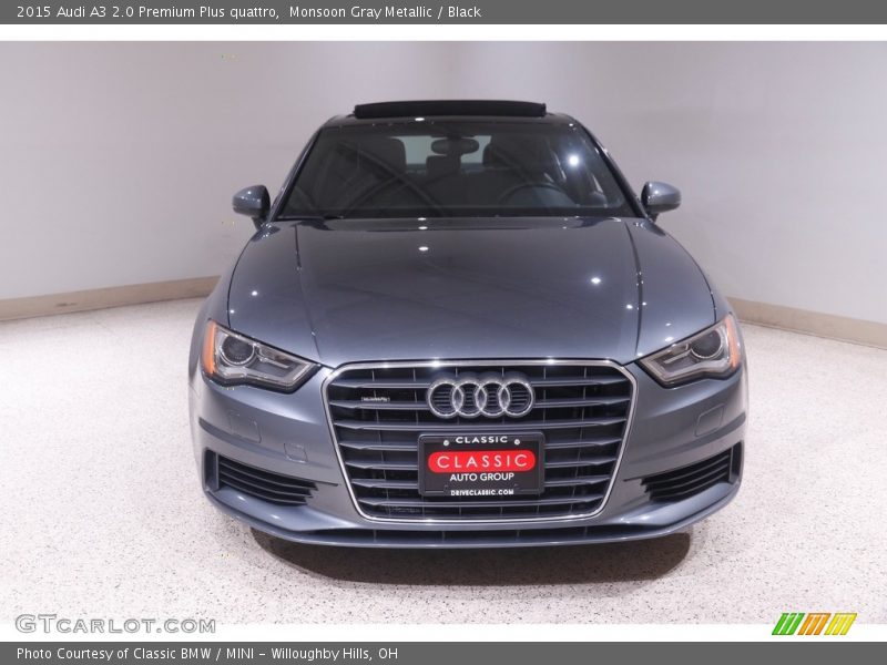 Monsoon Gray Metallic / Black 2015 Audi A3 2.0 Premium Plus quattro