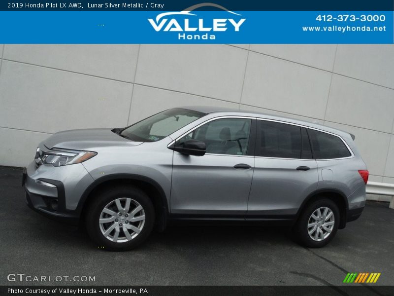 Lunar Silver Metallic / Gray 2019 Honda Pilot LX AWD