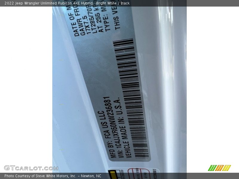 Bright White / Black 2022 Jeep Wrangler Unlimited Rubicon 4XE Hybrid
