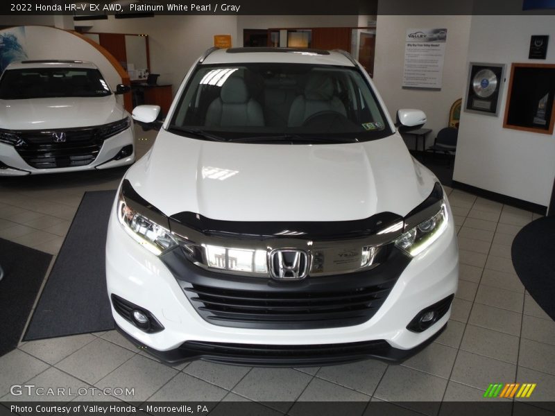 Platinum White Pearl / Gray 2022 Honda HR-V EX AWD
