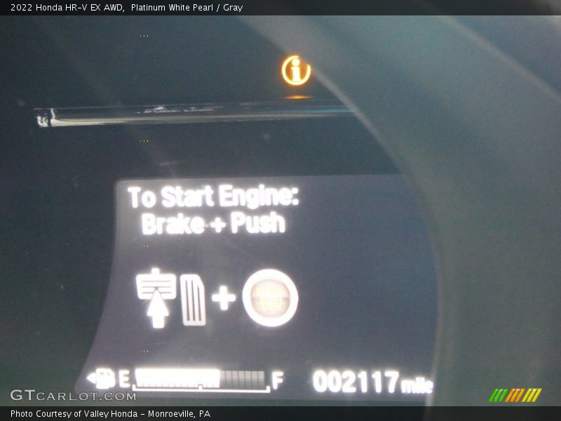 Platinum White Pearl / Gray 2022 Honda HR-V EX AWD