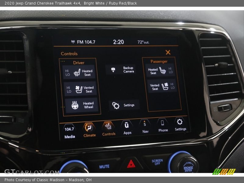 Bright White / Ruby Red/Black 2020 Jeep Grand Cherokee Trailhawk 4x4