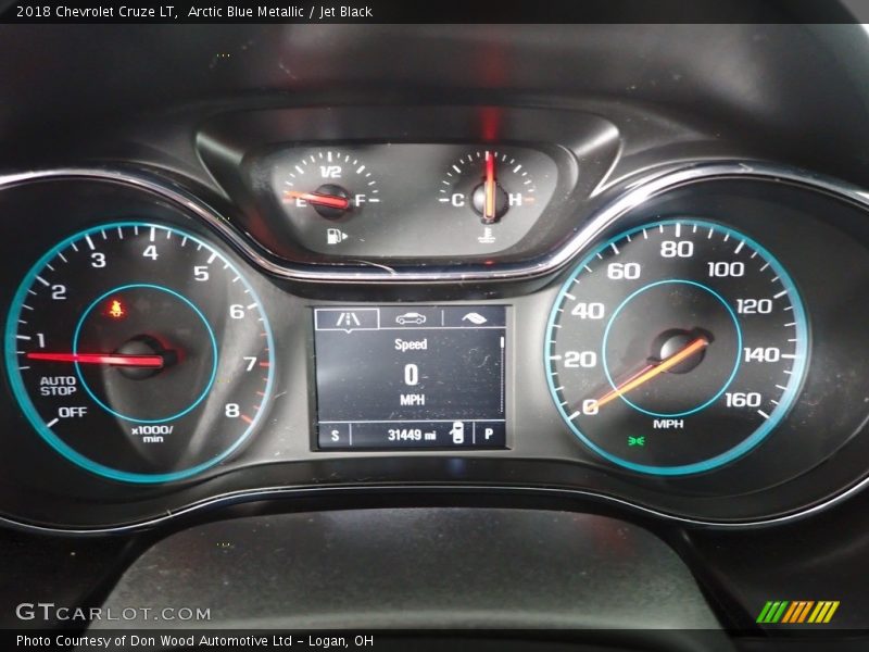 Arctic Blue Metallic / Jet Black 2018 Chevrolet Cruze LT