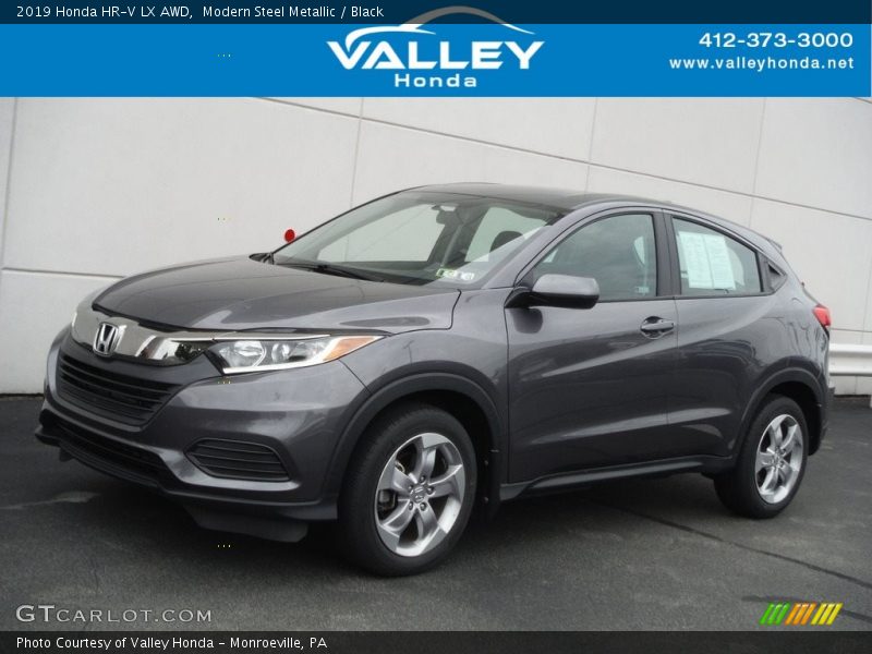 Modern Steel Metallic / Black 2019 Honda HR-V LX AWD