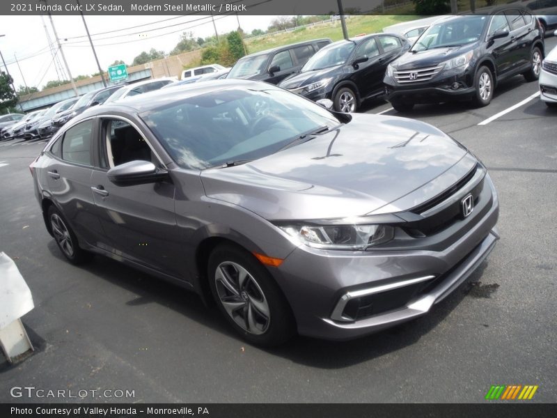 Modern Steel Metallic / Black 2021 Honda Civic LX Sedan