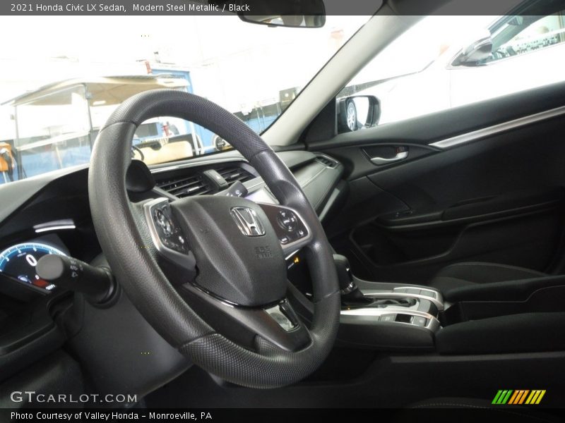 Modern Steel Metallic / Black 2021 Honda Civic LX Sedan