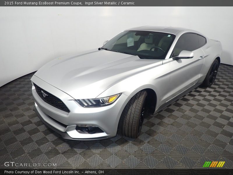 Ingot Silver Metallic / Ceramic 2015 Ford Mustang EcoBoost Premium Coupe