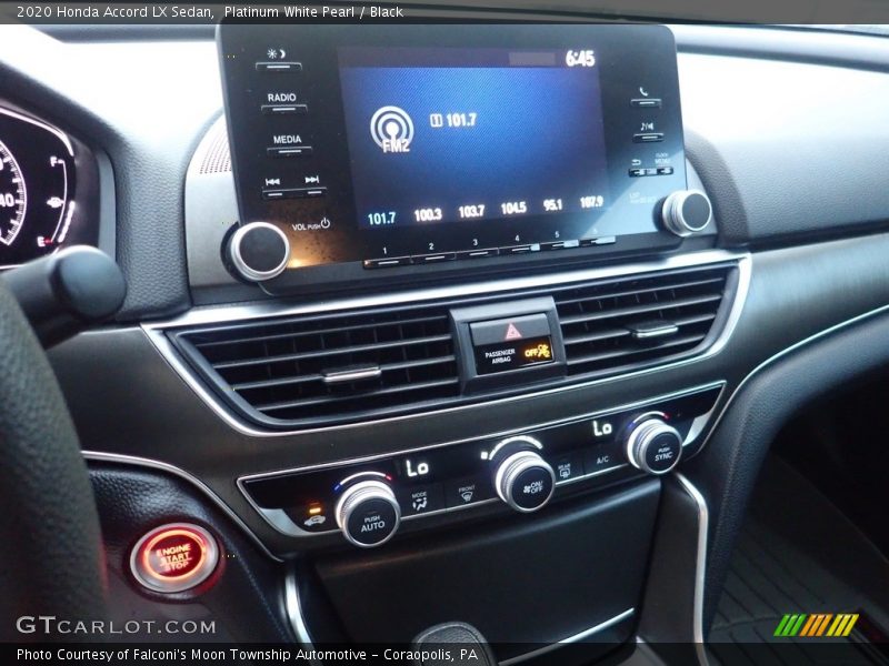 Platinum White Pearl / Black 2020 Honda Accord LX Sedan