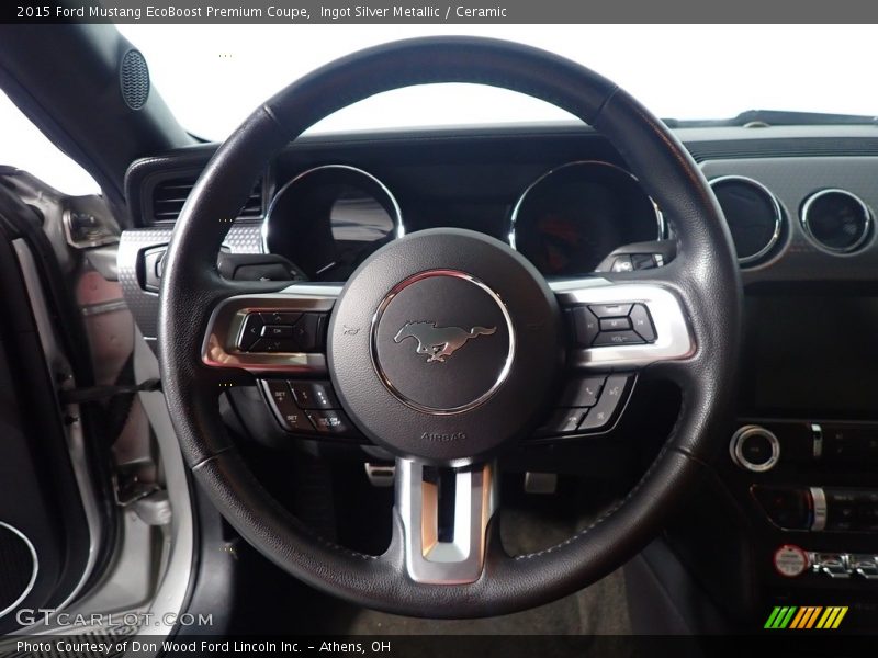 Ingot Silver Metallic / Ceramic 2015 Ford Mustang EcoBoost Premium Coupe