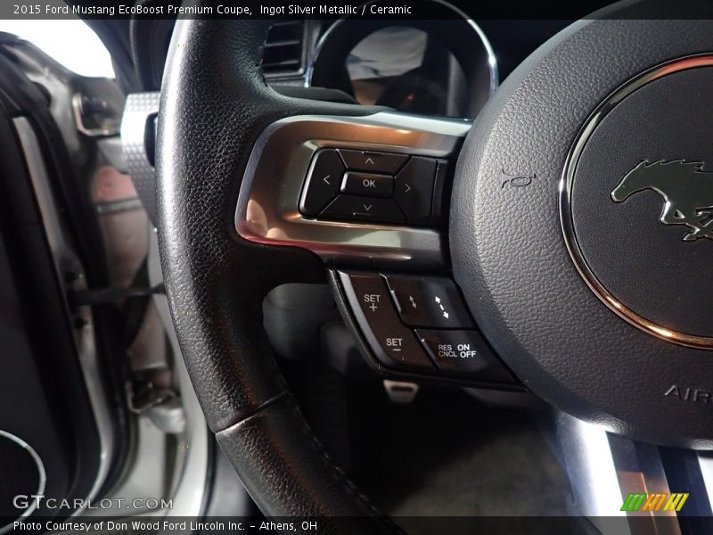 Ingot Silver Metallic / Ceramic 2015 Ford Mustang EcoBoost Premium Coupe