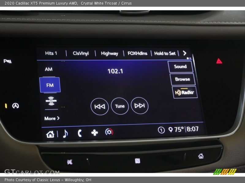 Crystal White Tricoat / Cirrus 2020 Cadillac XT5 Premium Luxury AWD