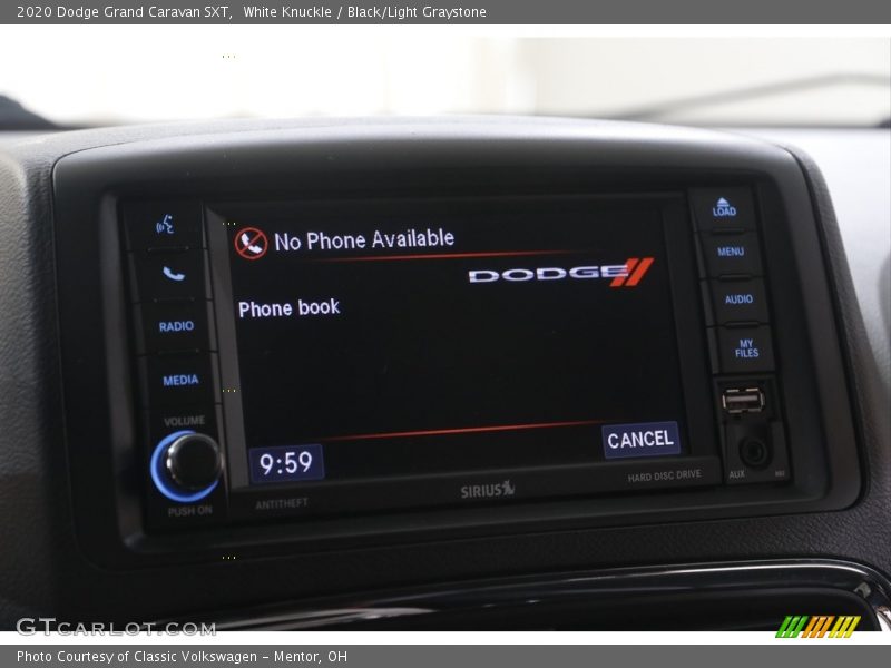White Knuckle / Black/Light Graystone 2020 Dodge Grand Caravan SXT