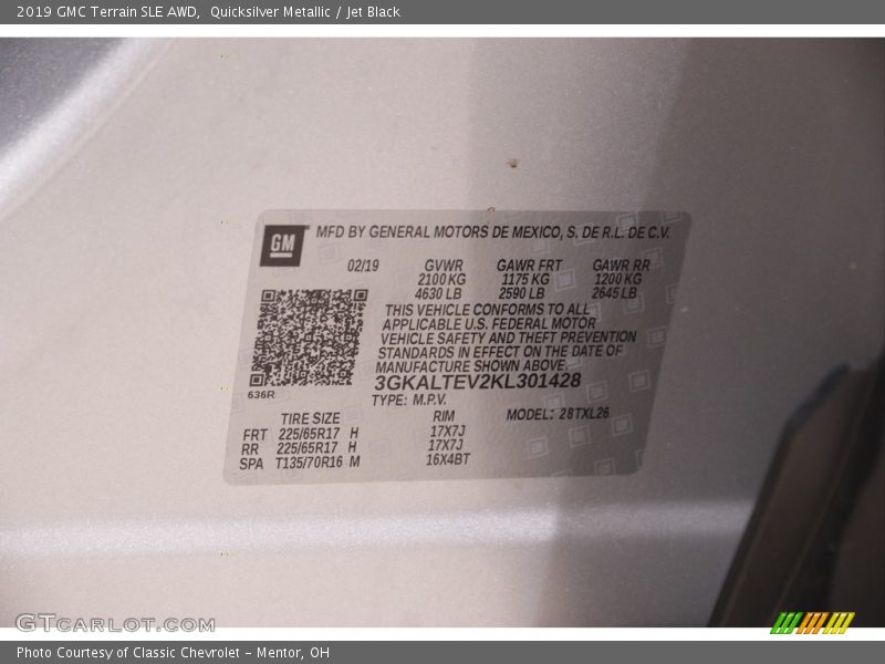 Quicksilver Metallic / Jet Black 2019 GMC Terrain SLE AWD