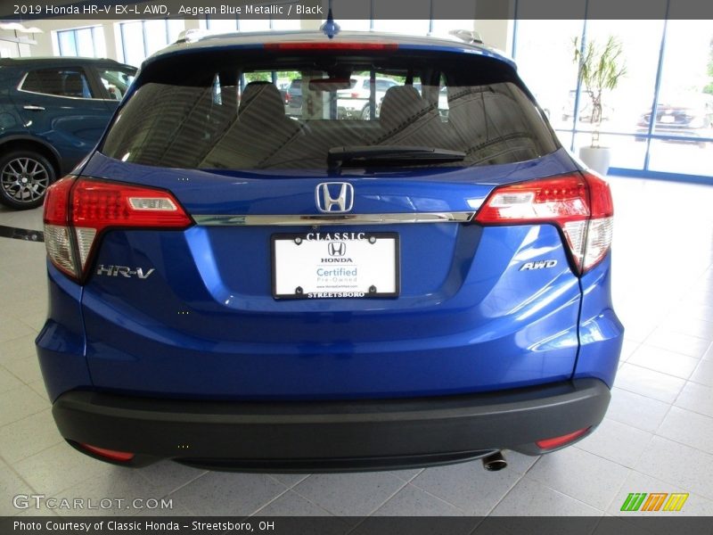 Aegean Blue Metallic / Black 2019 Honda HR-V EX-L AWD