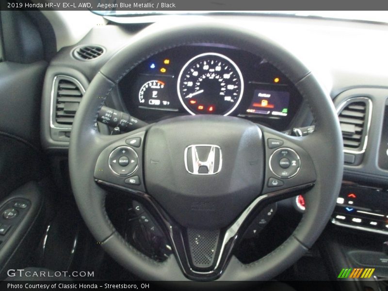 Aegean Blue Metallic / Black 2019 Honda HR-V EX-L AWD
