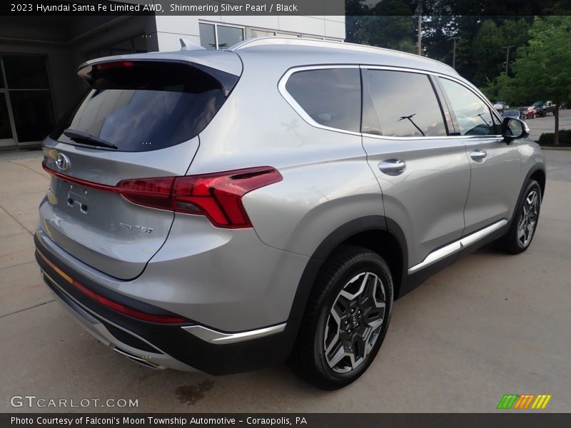 Shimmering Silver Pearl / Black 2023 Hyundai Santa Fe Limited AWD