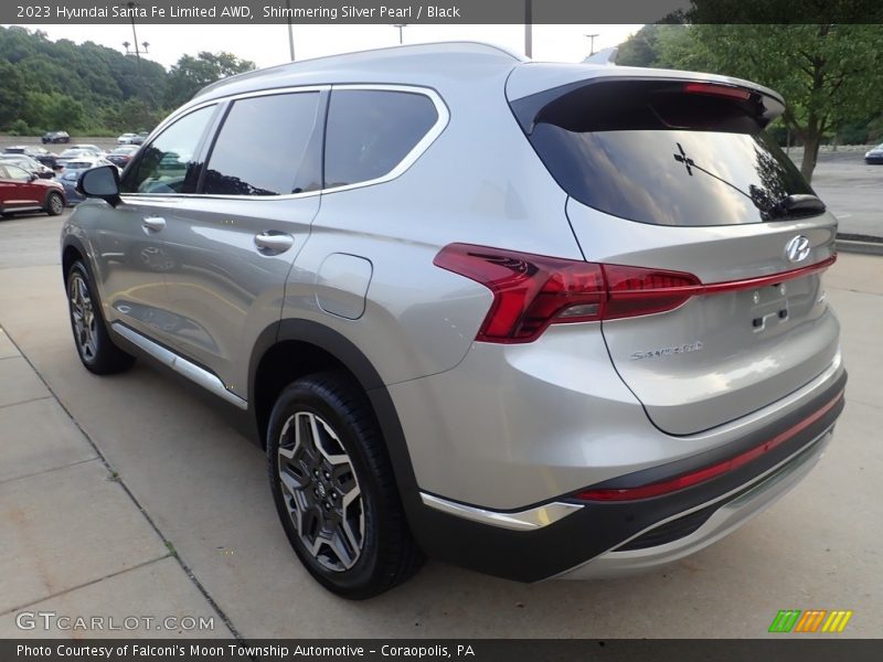 Shimmering Silver Pearl / Black 2023 Hyundai Santa Fe Limited AWD