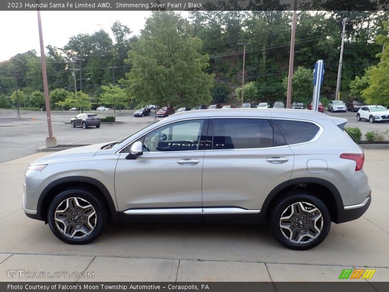 Shimmering Silver Pearl / Black 2023 Hyundai Santa Fe Limited AWD