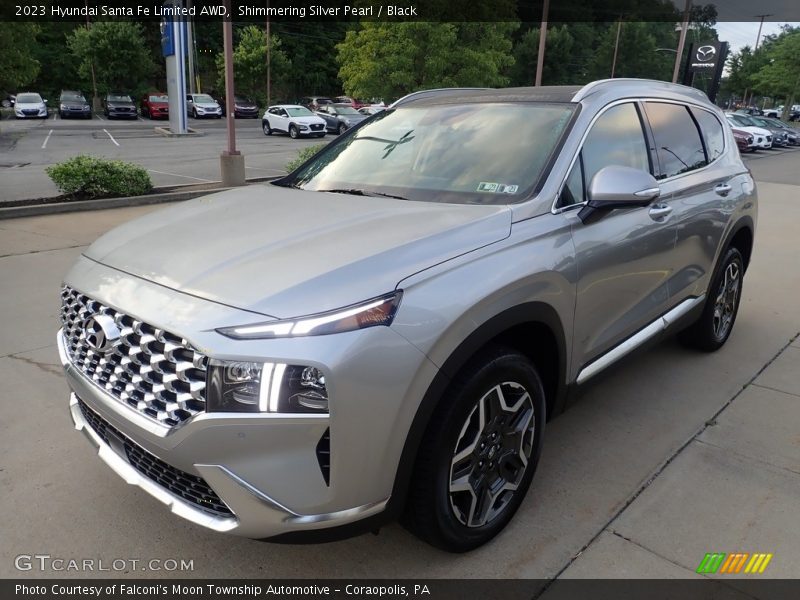 Shimmering Silver Pearl / Black 2023 Hyundai Santa Fe Limited AWD
