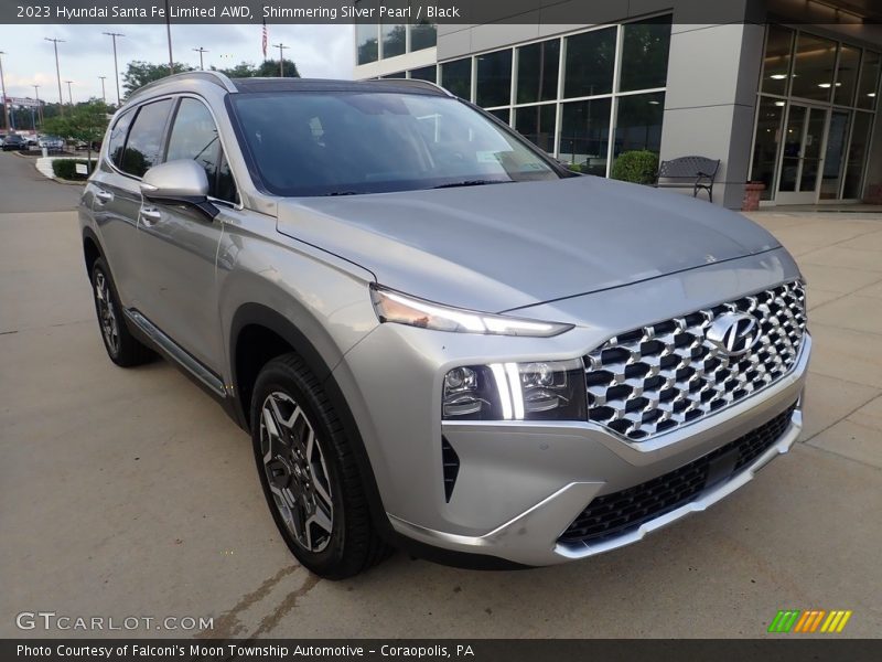 Shimmering Silver Pearl / Black 2023 Hyundai Santa Fe Limited AWD