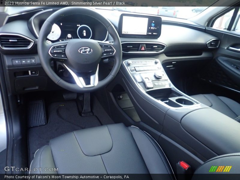 Shimmering Silver Pearl / Black 2023 Hyundai Santa Fe Limited AWD