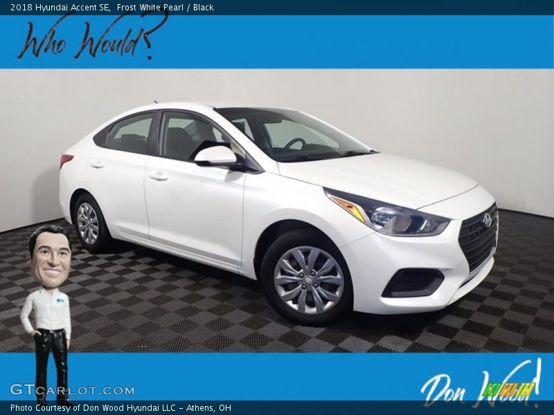 Frost White Pearl / Black 2018 Hyundai Accent SE