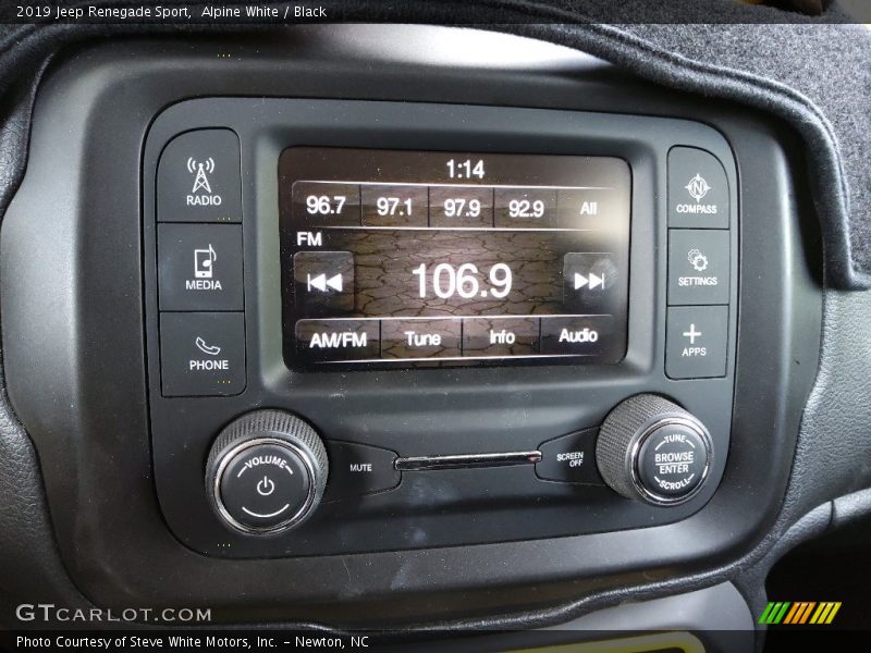 Alpine White / Black 2019 Jeep Renegade Sport
