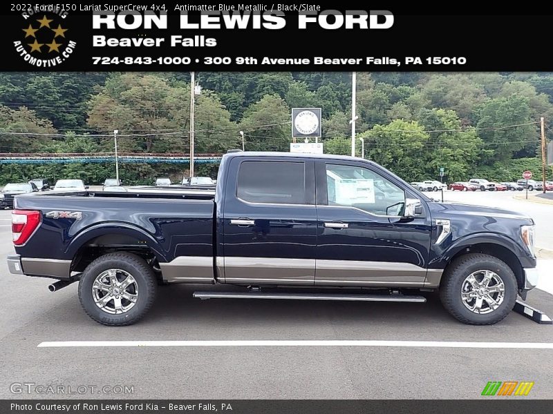 Antimatter Blue Metallic / Black/Slate 2022 Ford F150 Lariat SuperCrew 4x4