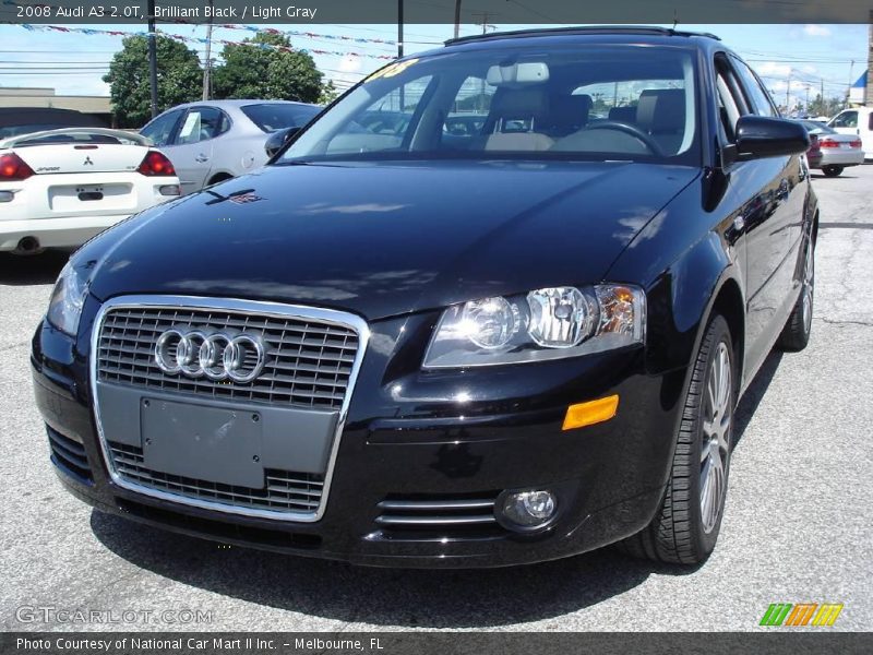 Brilliant Black / Light Gray 2008 Audi A3 2.0T