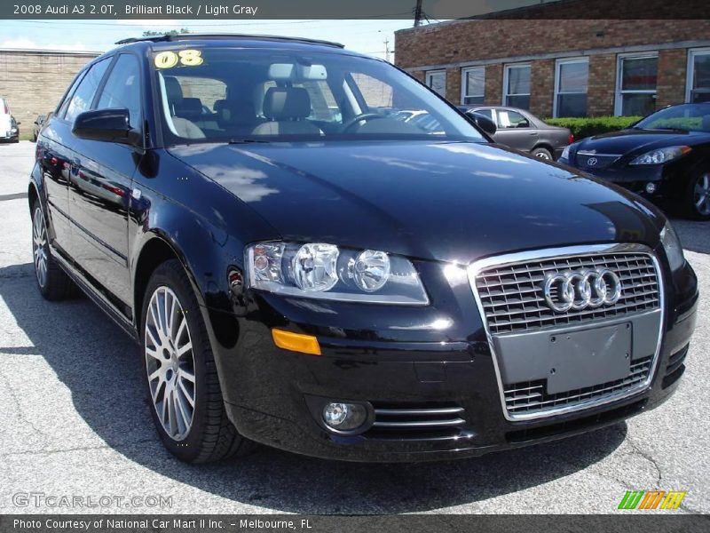 Brilliant Black / Light Gray 2008 Audi A3 2.0T