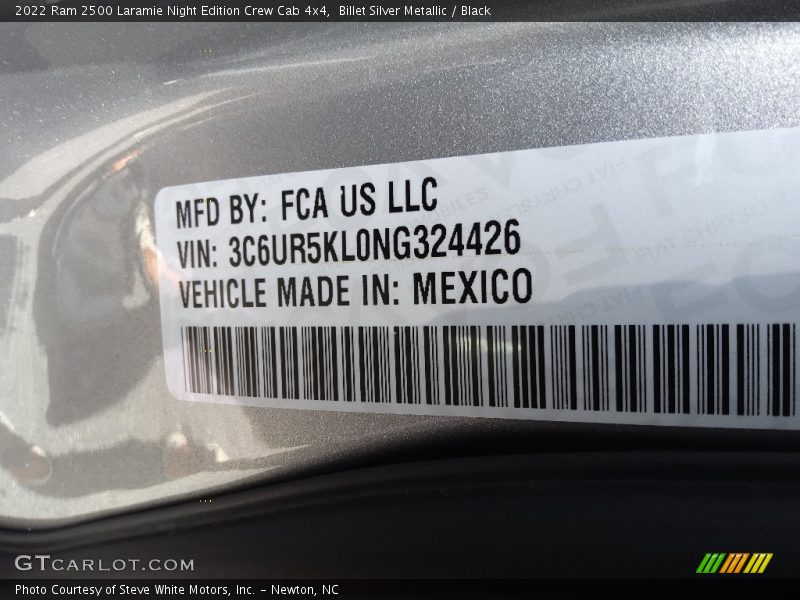 Billet Silver Metallic / Black 2022 Ram 2500 Laramie Night Edition Crew Cab 4x4