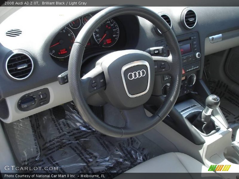 Brilliant Black / Light Gray 2008 Audi A3 2.0T