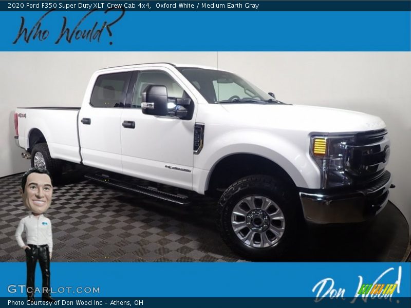 Oxford White / Medium Earth Gray 2020 Ford F350 Super Duty XLT Crew Cab 4x4