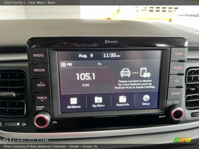 Clear White / Black 2020 Kia Rio S