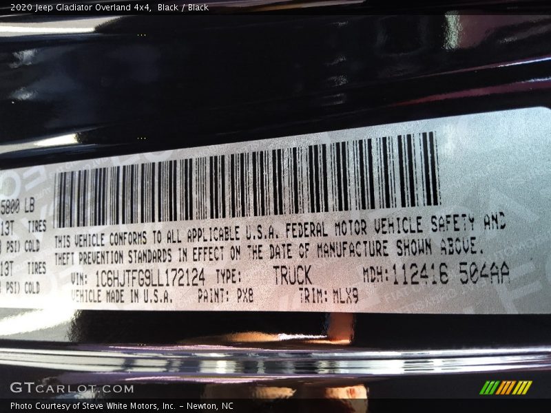 Black / Black 2020 Jeep Gladiator Overland 4x4